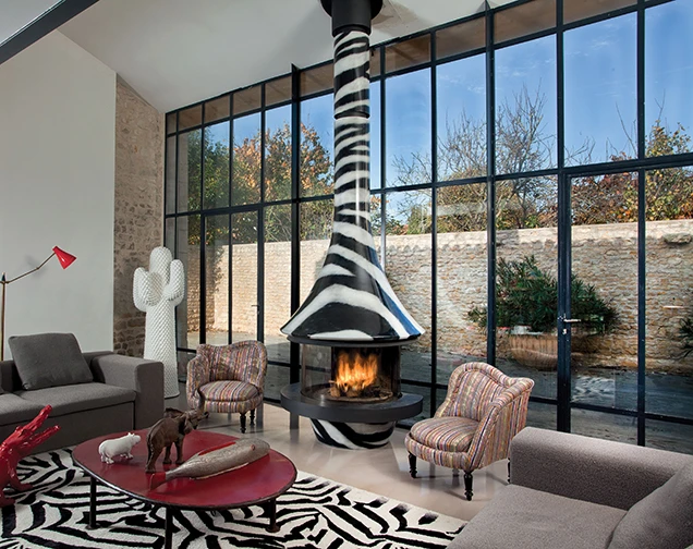 Cheminée Eva 992 motif zèbre