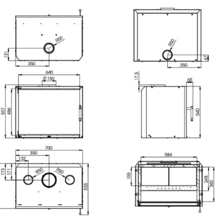 plan insert cheminée cubo