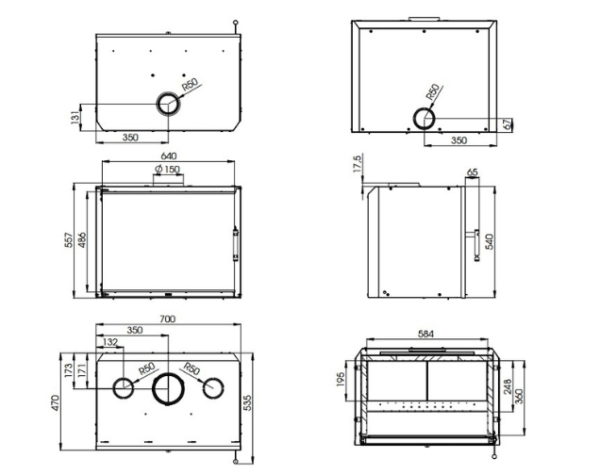 plan insert cheminée cubo