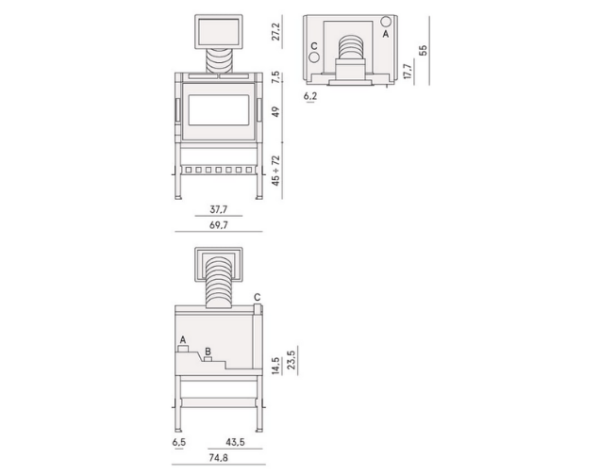 Plan insert cheminée Zefiro 9