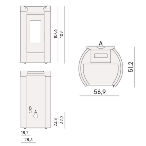 plan poêle à granulés Fenice 11
