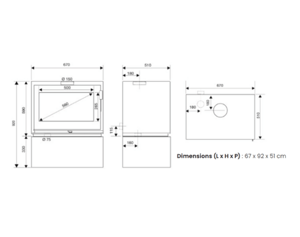 plan poele bois 700 C