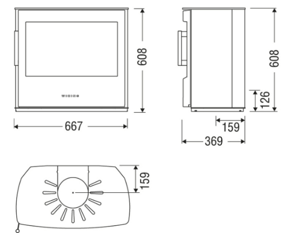 plan poele bois maxi 2 support mural
