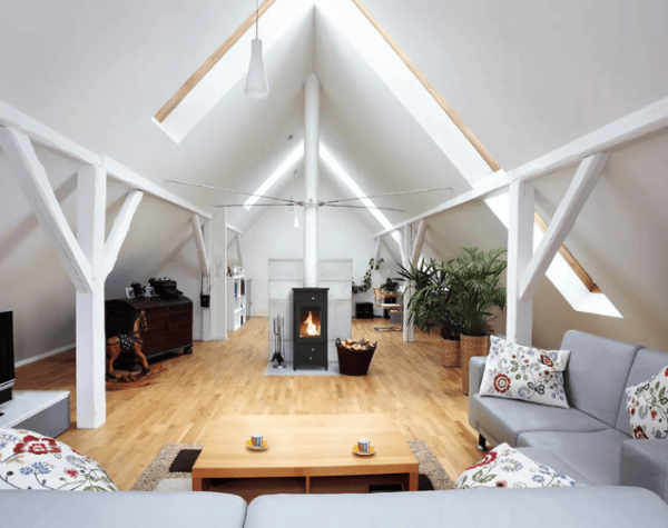 poele a bois legno hitze dans salon