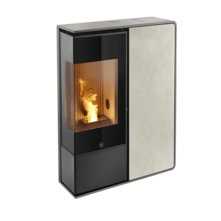 poêle à granulés I-dea2 angolo grès ivoire