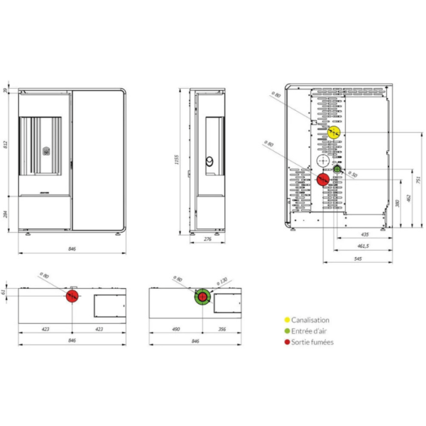 poêle à granulés I-dea2 angolo plan