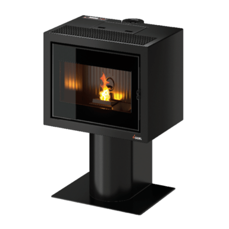 poele à granulés quasimodo 9 up twin sur fond blanc