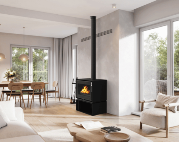 poele bois 800 C dans salon