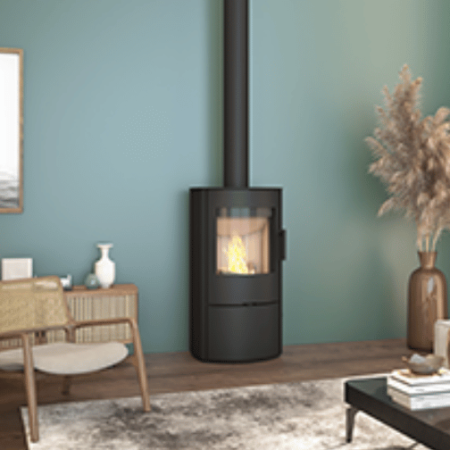 Poêle à bois Gibraltar dans un salon