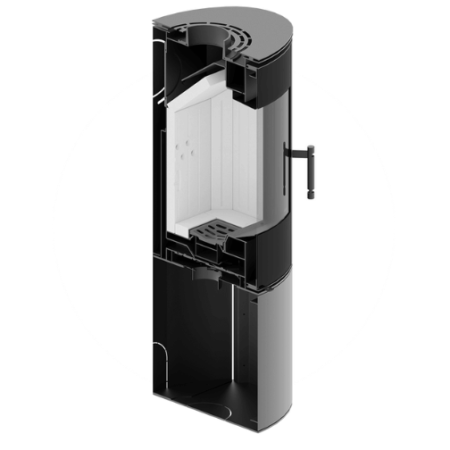 Vue transversale poele bois Ellisse S
