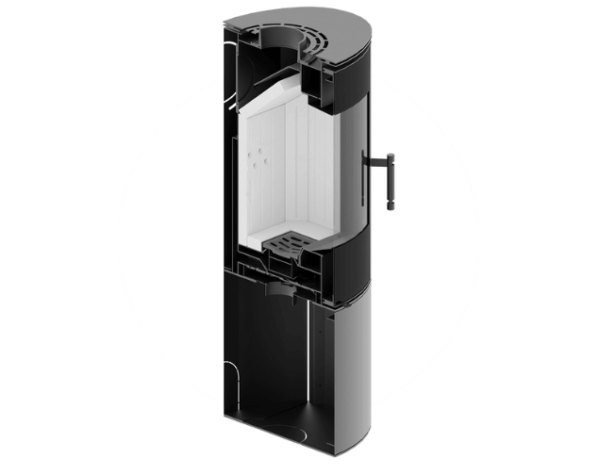 Vue transversale poele bois Ellisse S