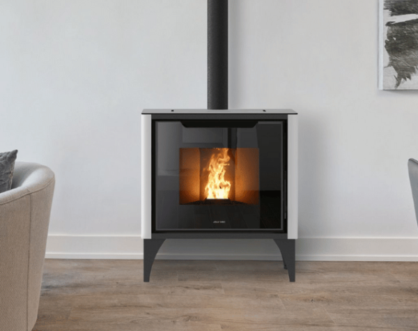 Pixie steel poele granules dans salon
