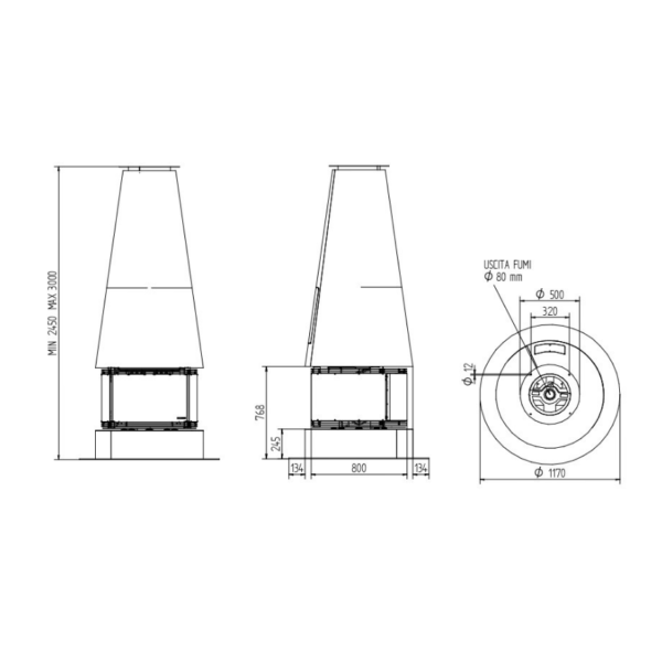 plan poele à granulés center room