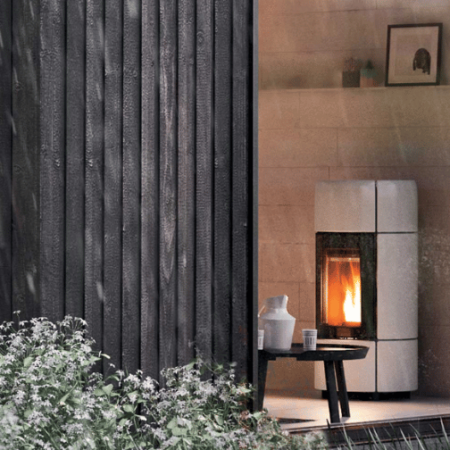 poele curve dans maison