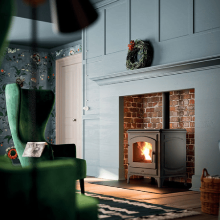 poele granules deco dans cheminée