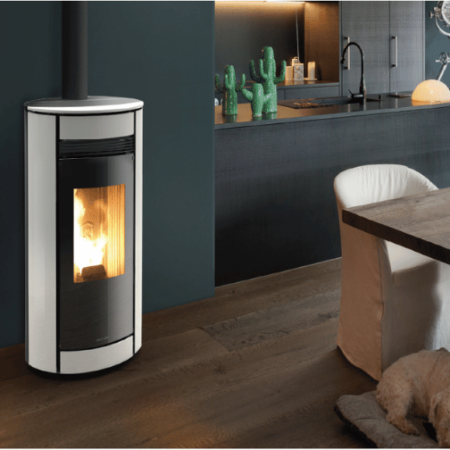 poele granules globo dans salon