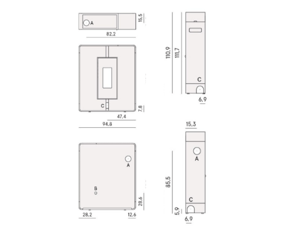 dimensions poele a granulés tile plus 9