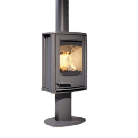 poele a bois seguin jade pied central sur fond blanc