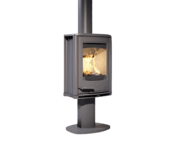 poele a bois seguin jade pied central sur fond blanc