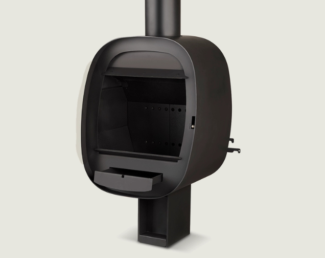 cheminée rocal oval sur pied